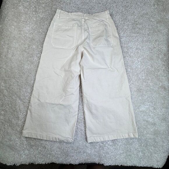 Point Sur J. Crew Wide Leg Pant White Natural 29 Petite - Picture 3 of 12